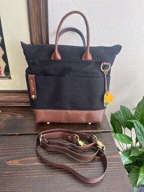 R. Riveter Canvas Otto Tote Bag Black American Handmade